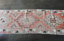 Load image into Gallery viewer, Vintage Coral and Black Turkish Rug