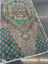 Load image into Gallery viewer, Vintage Green, Brown and Navy Turkish Ruggie