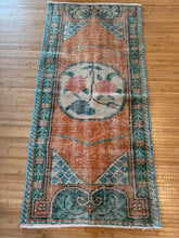 Load image into Gallery viewer, Vintage Turkish Orange and Teal Accent Rug