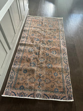Load image into Gallery viewer, Vintage Turkish Blush and Blue Accent Rug