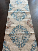 Load image into Gallery viewer, Vintage Turkish Ecru and Blue Runner Rug