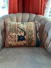Load image into Gallery viewer, Turkish Pink, Blue and Green Rug Pillow