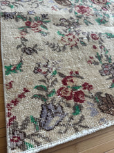 Load image into Gallery viewer, Vintage Turkish Ecru and Brick Floral Accent Rug