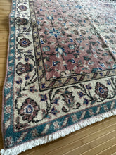 Load image into Gallery viewer, Vintage Turkish Mulberry and Teal Area Rug