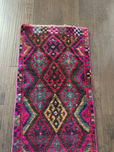 Load image into Gallery viewer, Vintage Pink, Red and Aqua Herki Runner Rug