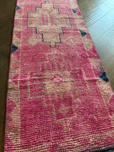 Load image into Gallery viewer, Vintage Pink and Blue Herki Runner Rug