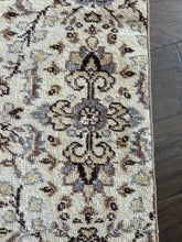 Load image into Gallery viewer, Vintage Turkish Ecru and Periwinkle Mini Runner Rug