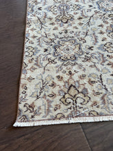 Load image into Gallery viewer, Vintage Turkish Ecru and Periwinkle Mini Runner Rug
