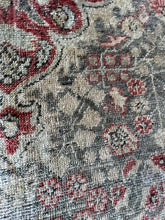 Load image into Gallery viewer, Vintage Turkish Gray and Maroon Runner Rug
