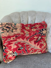 Load image into Gallery viewer, Vintage Red Floral Turkish Rug Pillow