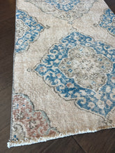 Load image into Gallery viewer, Vintage Turkish Ecru and Blue Runner Rug