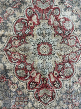 Load image into Gallery viewer, Vintage Turkish Gray and Maroon Runner Rug