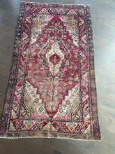 Load image into Gallery viewer, Vintage Maroon, Gray and Ecru Turkish Area Rug
