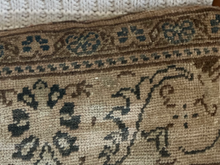 Load image into Gallery viewer, Vintage Turkish Rug Pillow Ecru and and Navy