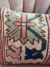 Load image into Gallery viewer, Turkish Pink, Blue and Green Rug Pillow