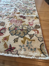 Load image into Gallery viewer, Vintage Turkish Ivory Floral Mini Runner Rug