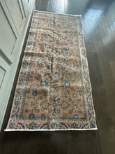 Load image into Gallery viewer, Vintage Turkish Blush and Blue Accent Rug