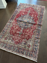 Load image into Gallery viewer, Vintage Turkish Navy, Crimson Accent Rug
