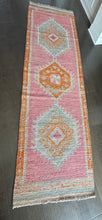Load image into Gallery viewer, Vintage Pink and Orange Turkish Herki Runner Rug