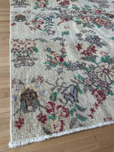 Load image into Gallery viewer, Vintage Turkish Ecru and Brick Floral Accent Rug