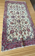 Load image into Gallery viewer, Vintage Turkish Raspberry and Blue Floral Rug