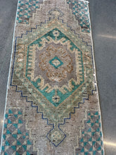 Load image into Gallery viewer, Vintage Green, Brown and Navy Turkish Ruggie