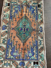 Load image into Gallery viewer, Vintage Peach Blue Ruggie Rug