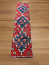 Load image into Gallery viewer, Vintage Turkish Red and Blue Runner Herki Rug