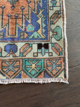 Load image into Gallery viewer, Vintage Peach Blue Ruggie Rug