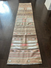 Load image into Gallery viewer, Vintage Turkish Camel, Tan, Ivory and Salmon Kilim Runner