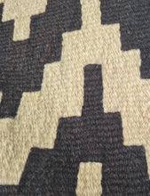 Load image into Gallery viewer, Vintage Turkish Black and Neutral Kilim Runner Rug