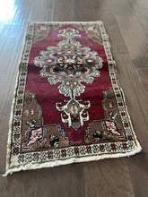 Load image into Gallery viewer, Vintage Turkish Burgundy, Ivory and Brown Ruggie Rug