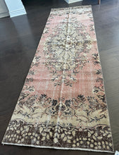 Load image into Gallery viewer, Vintage Turkish Peach and Chocolate Runner Rug