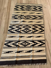 Load image into Gallery viewer, Vintage Turkish Black and Neutral Kilim Runner Rug