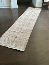 Load image into Gallery viewer, HOLD for S. Lawrence Vintage Turkish Blush and Ivory Runner Rug