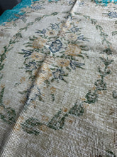 Load image into Gallery viewer, Vintage Turkish Turquoise Faded Floral Rug