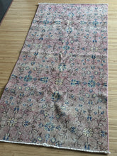Load image into Gallery viewer, Vintage Turkish Mulberry and Blue Runner Rug