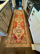 Load image into Gallery viewer, Vintage Turkish Brick and Tan Medallion Runner Rug
