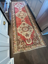Load image into Gallery viewer, Vintage Turkish Brick and Tan Medallion Runner Rug
