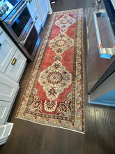 Load image into Gallery viewer, Vintage Turkish Brick and Tan Medallion Runner Rug