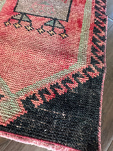 Load image into Gallery viewer, Vintage Turkish Black and Salmon Ruggie