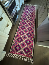 Load image into Gallery viewer, Vintage Turkish Kilim Pink and Purple Runner Rug