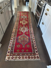 Load image into Gallery viewer, Vintage Turkish Red, Wine and Ivory Rug Runner