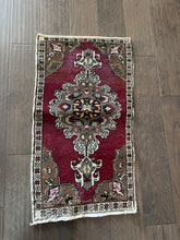 Load image into Gallery viewer, Vintage Turkish Burgundy, Ivory and Brown Ruggie Rug