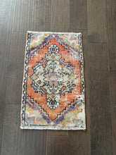 Load image into Gallery viewer, Vintage Turkish Orange, Sage and Blue Ruggie Rug