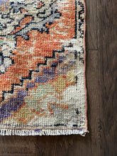 Load image into Gallery viewer, Vintage Turkish Orange, Sage and Blue Ruggie Rug