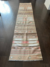 Load image into Gallery viewer, Vintage Turkish Camel, Tan, Ivory and Salmon Kilim Runner