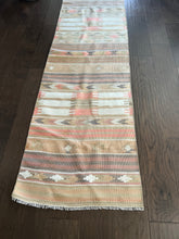 Load image into Gallery viewer, Vintage Turkish Camel, Tan, Ivory and Salmon Kilim Runner