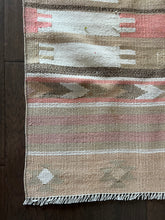 Load image into Gallery viewer, Vintage Turkish Camel, Tan, Ivory and Salmon Kilim Runner