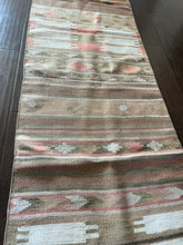 Load image into Gallery viewer, Vintage Turkish Camel, Tan, Ivory and Salmon Kilim Runner